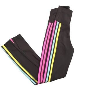 Beach Riot Black Leggings with Multicolor Stripes
